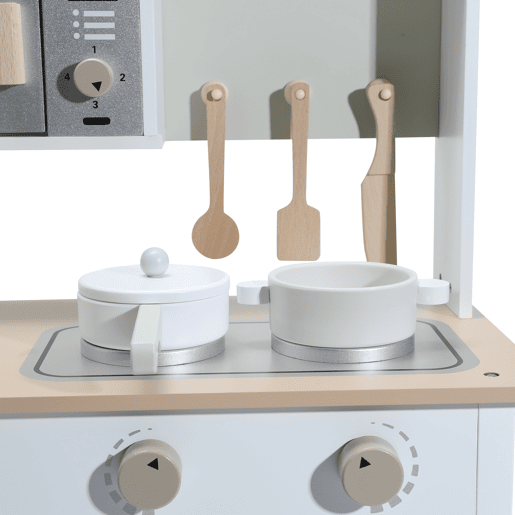 Cozinha infantil multifuncional de madeira: brinquedo de aprendizagem criativa com características de segurança e design moderno