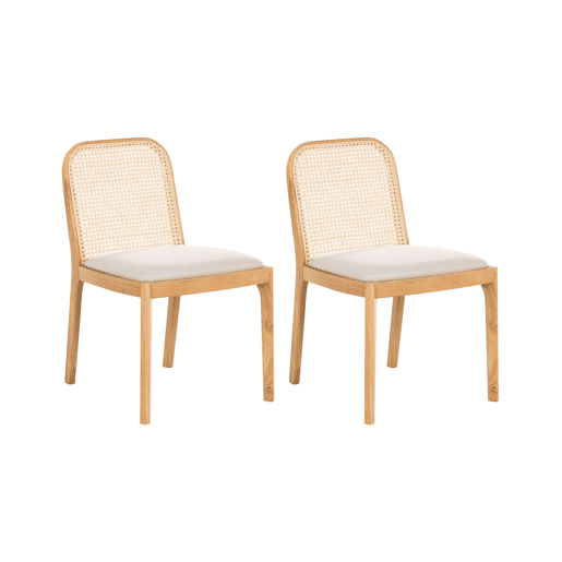 Conjunto de 2 cadeiras de jantar EDINA Castanho claro