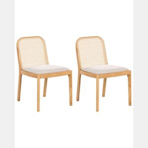 Conjunto de 2 cadeiras de jantar EDINA Castanho claro