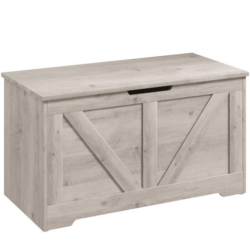 HOMCOM Baú de Armazenamento para Dormitório 100L Baú de Arrumação com Tampa Banco de Armazenagem Versátil com Dobradiça de Segurança para Corredor Sala de Estar 80x40x45 cm Cinzento