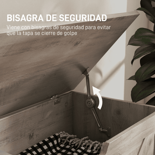 HOMCOM Baú de Armazenamento para Dormitório 100L Baú de Arrumação com Tampa Banco de Armazenagem Versátil com Dobradiça de Segurança para Corredor Sala de Estar 80x40x45 cm Cinzento
