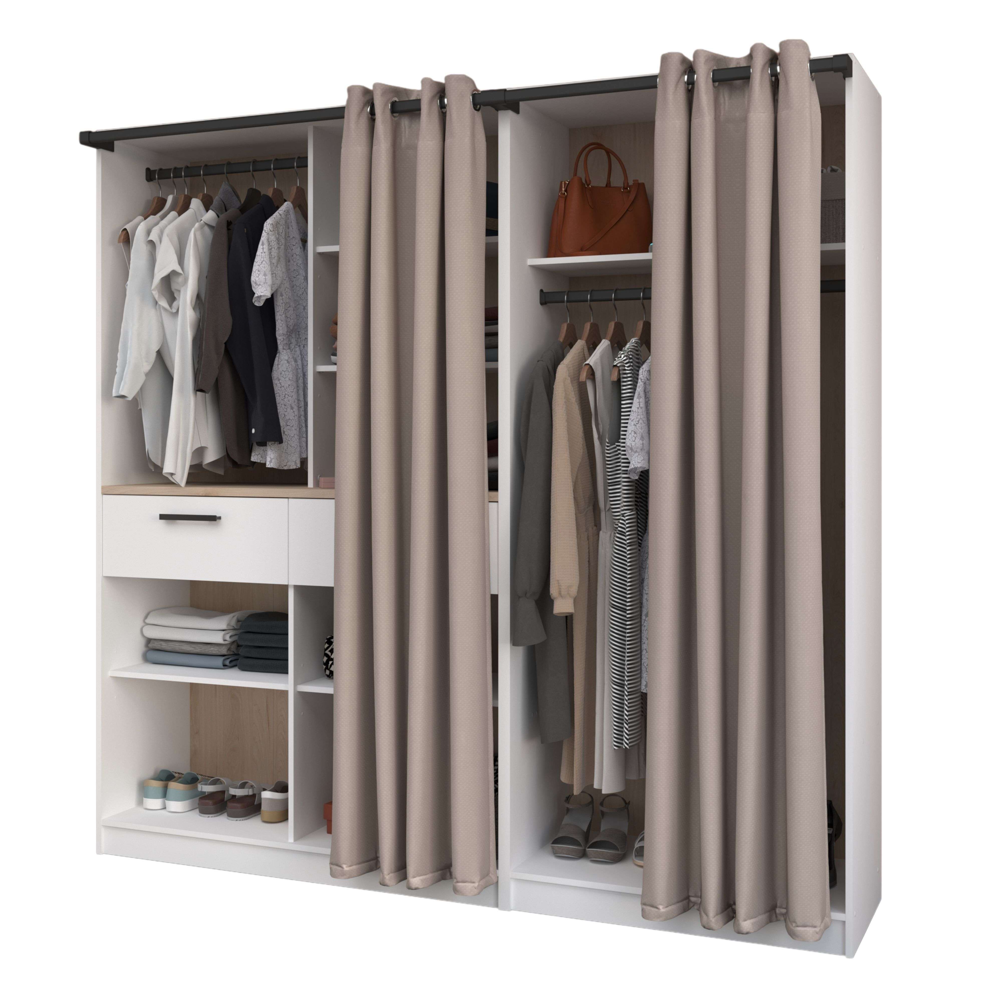 Vestidor Abierto Modular Flexa con Cajones y Estantes