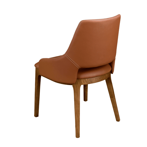 Cadeira em pele ecológica castanha modelo 4156 Angel Cerdá S.L.Cadeira de design moderno com assento e encosto estofados em couro sintético castanho.