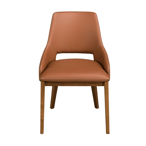 Cadeira em pele ecológica castanha modelo 4156 Angel Cerdá S.L.Cadeira de design moderno com assento e encosto estofados em couro sintético castanho.