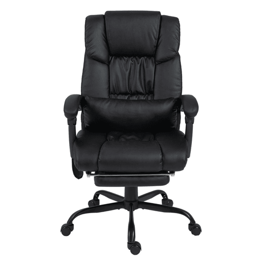 Vinsetto Cadeira de Escritório com Massagem de 6 Pontos Cadeira Giratória com Encosto Alto Reclinável Altura Ajustável Apoio para Pés e Controlo Remoto 66x75x112-122 cm Preto