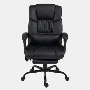 Vinsetto Cadeira de Escritório com Massagem de 6 Pontos Cadeira Giratória com Encosto Alto Reclinável Altura Ajustável Apoio para Pés e Controlo Remoto 66x75x112-122 cm Preto