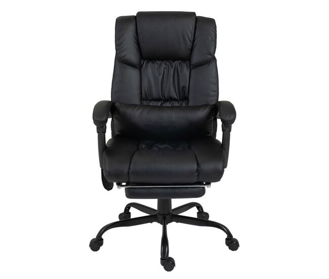 Vinsetto silla de oficina con masaje vibratorio de 6 puntos silla de escritorio giratoria con respaldo alto reclinable altura ajustable reposapiés y mando a distancia negro