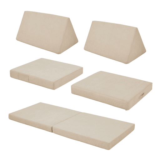 Sofá de brincar Norhulta de 5 peças 150x66x46 cm cordão Bege en.casa