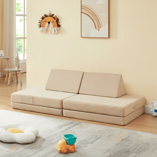 Sofá de brincar Norhulta de 5 peças 150x66x46 cm cordão Bege en.casa