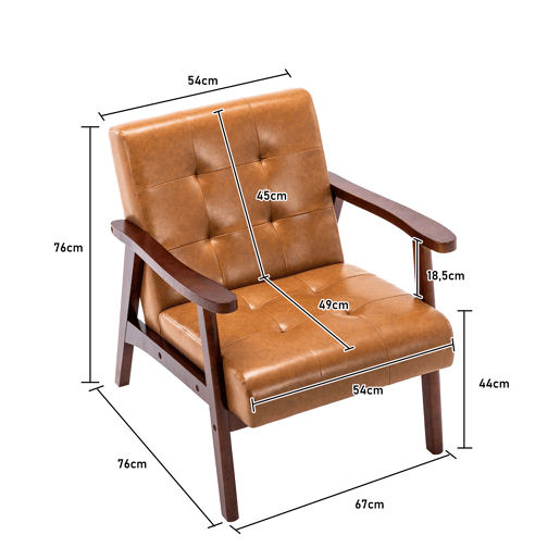 Silhão de Madeira Maciça com Design Escandinavo Moderno - Cuelo Natural Hipoalergénico Curcuma para Salão, Escritório ou Dormitorio, Dimensões 71x36x 63 cm