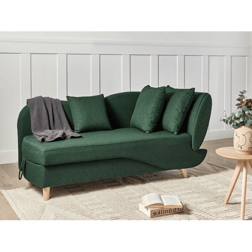 Beliani Chaise longue à direita Linho sintético MERI Beliani Chaise longue à direita Linho sintético MERI