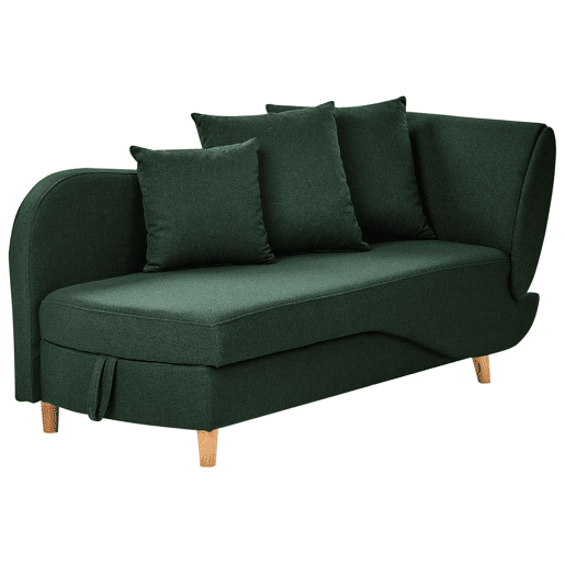 Beliani Chaise longue à direita Linho sintético MERI Beliani Chaise longue à direita Linho sintético MERI