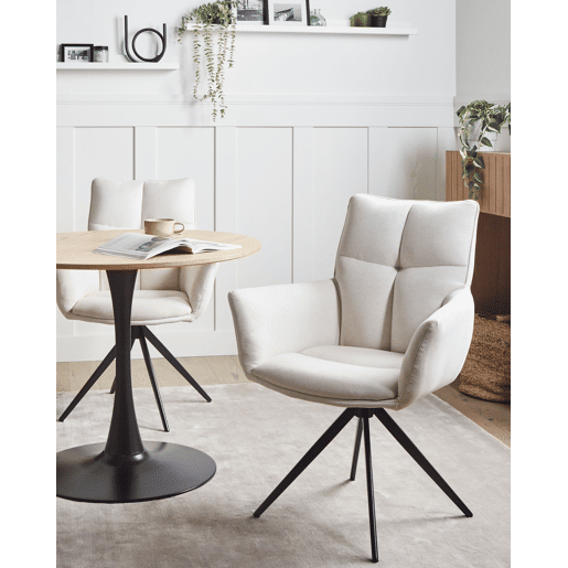Cadeira de jantar CORBIE Tecido Branco creme