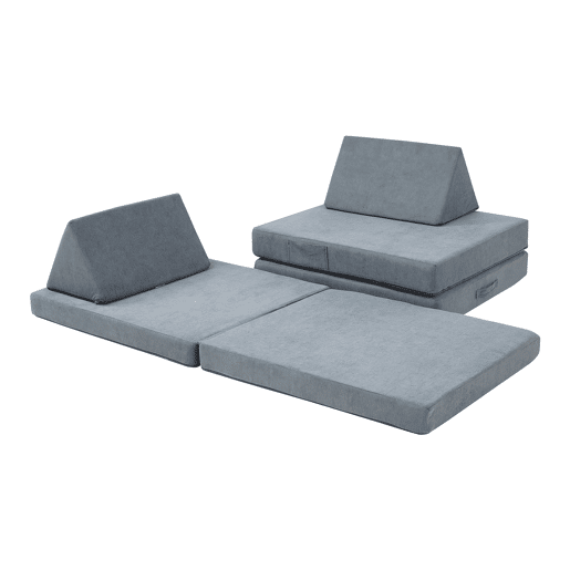 Sofá de brincar Norhulta de 5 peças 150x66x46 cm Cordão Cinzento en.casa