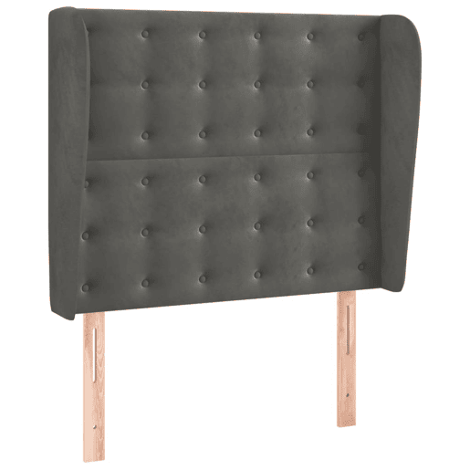 vidaXL Cabeceira cama c abas veludo 103x23x118128 cm cinzento-escuro vidaXL Cabeceira cama c abas veludo 103x23x118128 cm cinzento-escuro