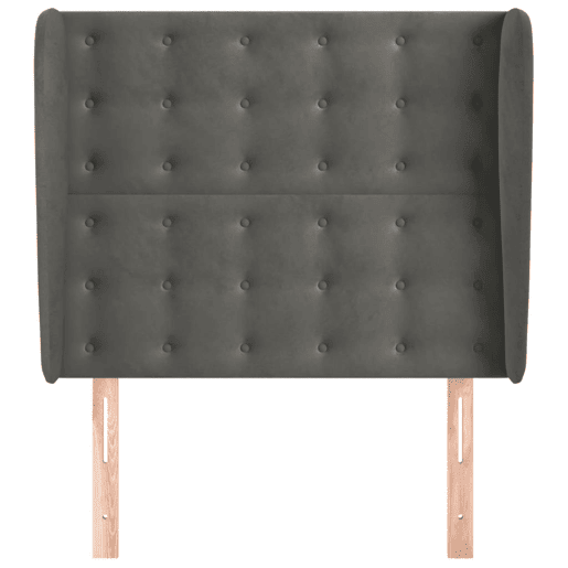 vidaXL Cabeceira cama c abas veludo 103x23x118128 cm cinzento-escuro vidaXL Cabeceira cama c abas veludo 103x23x118128 cm cinzento-escuro