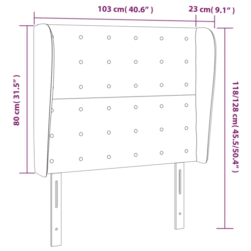 vidaXL Cabeceira cama c abas veludo 103x23x118128 cm cinzento-escuro vidaXL Cabeceira cama c abas veludo 103x23x118128 cm cinzento-escuro