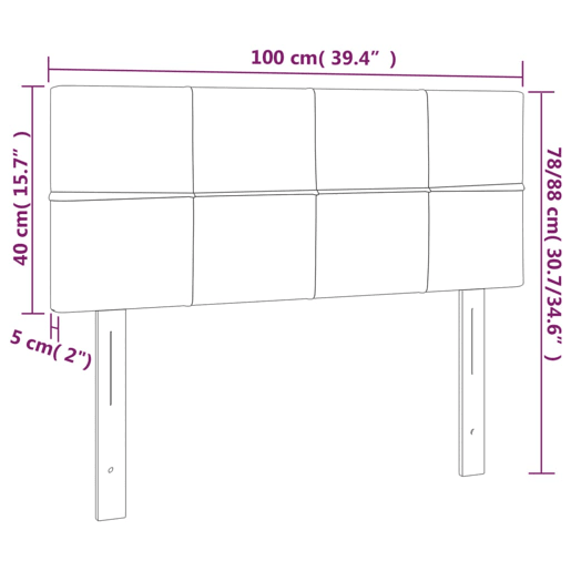 vidaXL Cabeceira de cama tecido 100x5x7888 cm cinzento-acastanhado