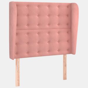 vidaXL Cabeceira de cama c abas veludo 83x23x118128 cm rosa