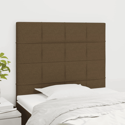vidaXL Cabeceira Castanho Escuro 80x5x118128 cm Tecido vidaXL Cabeceira Castanho Escuro 80x5x118128 cm Tecido