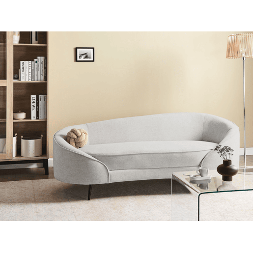 Sofá SAVAR Tecido Branco creme 3 lugares
