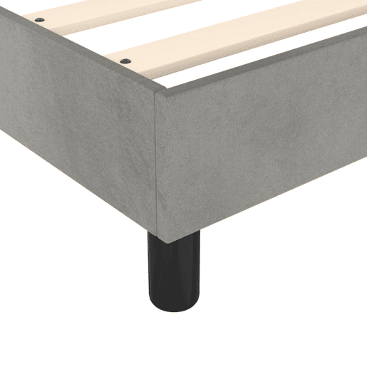 Estrado de ripas com pés estrutura de cama de 90x190 cm tecido de veludo cinza claro TDL0207159