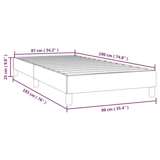 Estrado de ripas com pés estrutura de cama de 90x190 cm tecido de veludo cinza claro TDL0207159