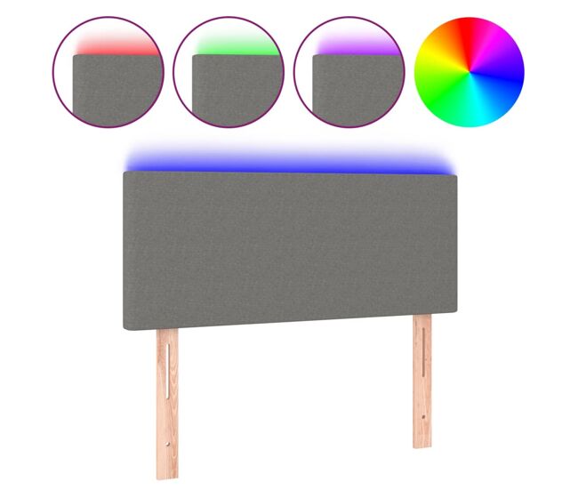 Vidaxl cabecero con led de tela gris oscuro 90x5x78/88 cm