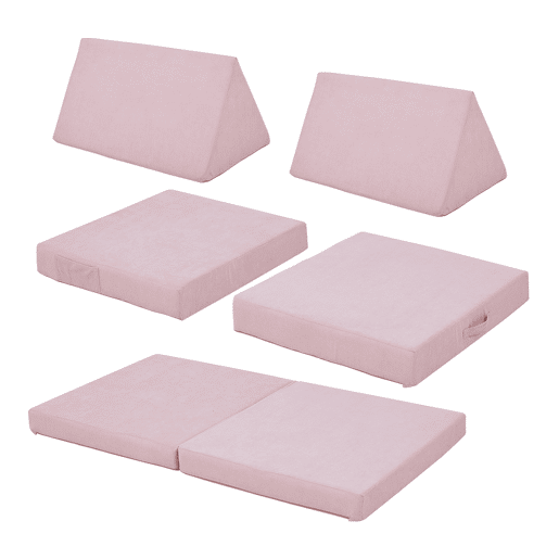 Sofá de brincar Norhulta de 5 peças 120x66x46 cm Cordão Cor-de-rosa en.casa