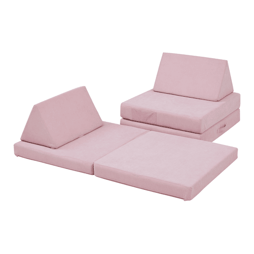 Sofá de brincar Norhulta de 5 peças 120x66x46 cm Cordão Cor-de-rosa en.casa