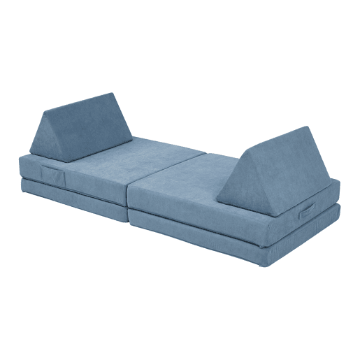 Sofá de brincar Norhulta de 5 peças 150x66x46 cm cord Azul en.casa