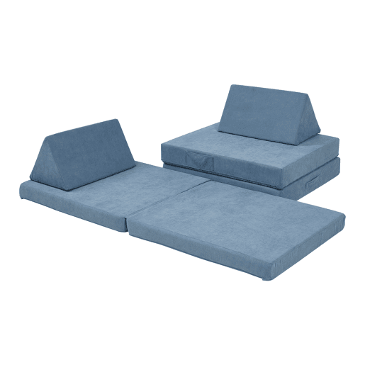 Sofá de brincar Norhulta de 5 peças 150x66x46 cm cord Azul en.casa