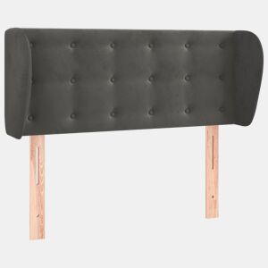 vidaXL Cabeceira de cama c abas veludo 93x23x7888 cm cinzento-escuro