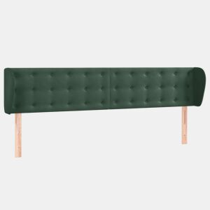 vidaXL Cabeceira de cama c abas veludo 203x23x7888cm verde-escuro