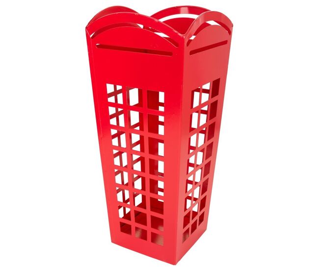 Paragüero de metal rojo 22x22x49h cm