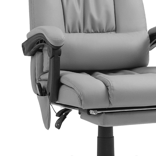 Vinsetto Cadeira de Escritório com Massagem de 6 Pontos Cadeira Giratória com Encosto Alto Reclinável Altura Ajustável Apoio para Pés e Controlo Remoto 66x75x112-122 cm Cinza