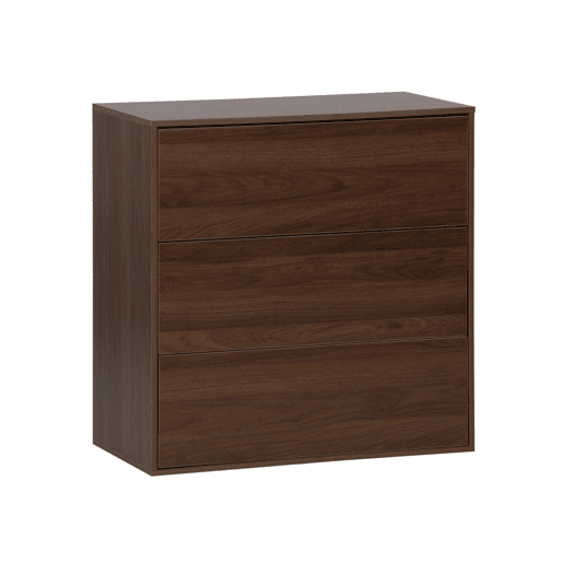 Módulo de armazenamento decor madeira, 3 gavetas, Kompo, Madeira de nogueira, 70x35x70 cm Módulo de armazenamento decor madeira, 3 gavetas, Kompo, Madeira de nogueira, 70x35x70 cm