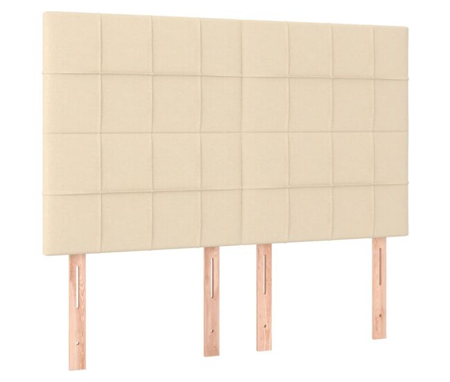Vidaxl cabecero de cama de tela color crema 144x5x118/128 cm