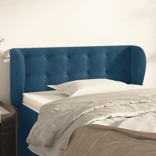 vidaXL Cabeceira de cama c abas veludo 83x23x7888cm azul-escuro