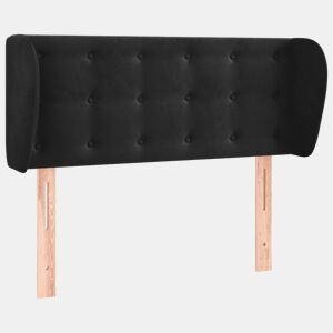 vidaXL Cabeceira de cama c abas veludo 103x23x7888 cm preto
