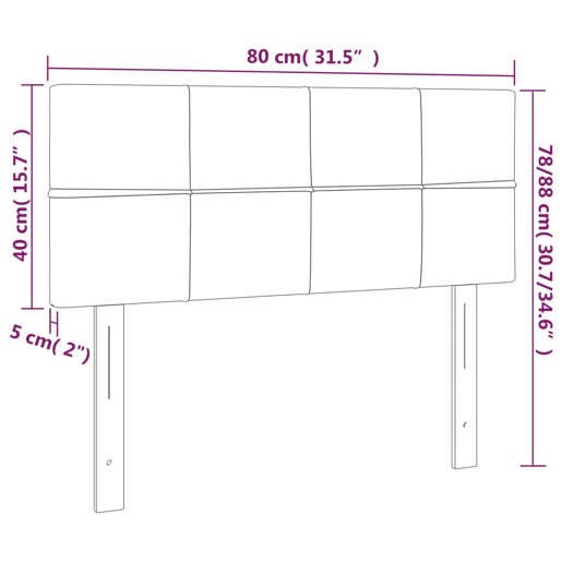 vidaXL Cabeceira de cama tecido 80x5x7888 cm creme