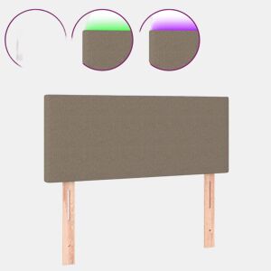 vidaXL Cabeceira cama luzes LED tecido 100x5x7888cm cinza-acastanhado
