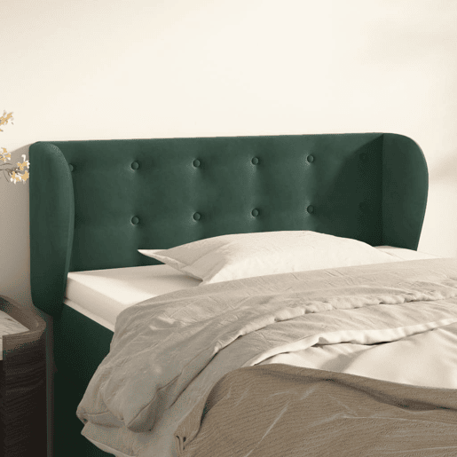 vidaXL Cabeceira de cama c abas veludo 93x23x7888 cm verde-escuro vidaXL Cabeceira de cama c abas veludo 93x23x7888 cm verde-escuro