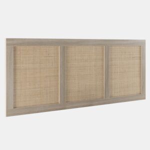 Cabeceira de cama Musa 165 x 60 cm cor carvalho, vime natural