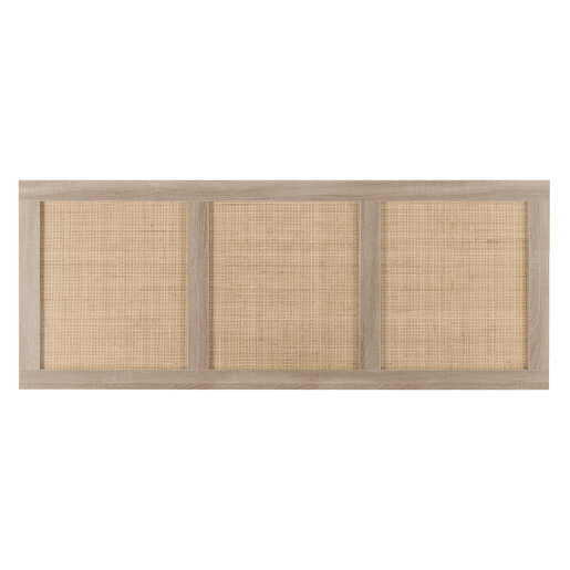Cabeceira de cama Musa 165 x 60 cm cor carvalho, vime natural