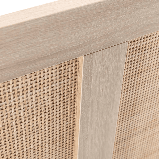 Cabeceira de cama Musa 165 x 60 cm cor carvalho, vime natural