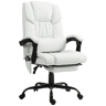 Vinsetto Cadeira de Escritório com Massagem de 6 Pontos Cadeira Giratória com Encosto Alto Reclinável Altura Ajustável Apoio para Pés e Controlo Remoto 66x75x112-122 cm Branco
