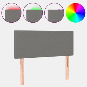 vidaXL Cabeceira de cama cluzes LED tecido 100x5x7888cm cinza-escuro
