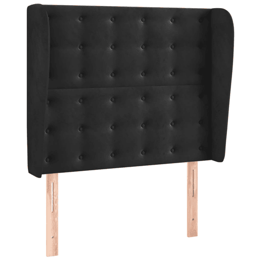 vidaXL Cabeceira de cama c abas veludo 83x23x118128 cm preto
