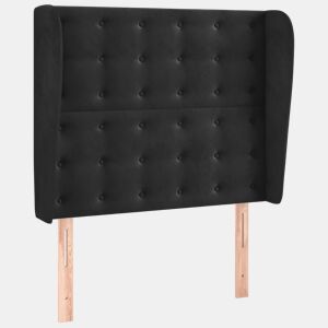 vidaXL Cabeceira de cama c abas veludo 83x23x118128 cm preto